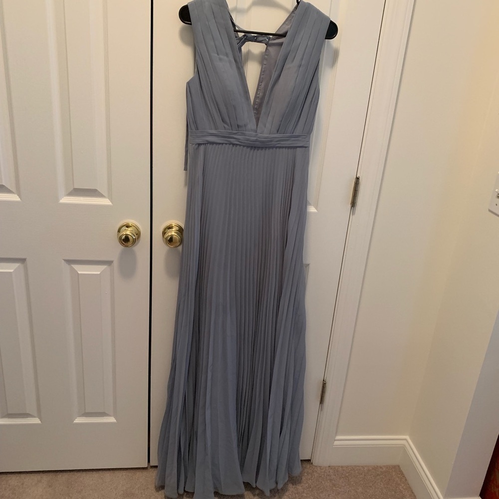 JJ's House Powder Blue Y2k Early 2000s prom dress with Pleated skirt